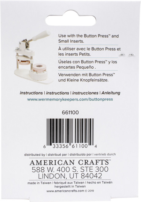 3 Pack - We R Button Press Paper Clip Backers-Makes 5 - WR661100