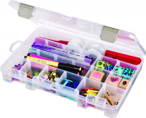 2 Pack - ArtBin Solutions Box W/12 Dividers-10.75"X7.375"X1.75" Translucent - 4006AB