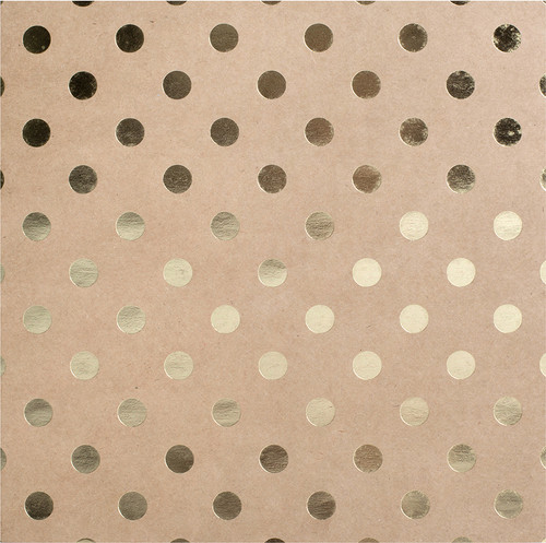 5 Pack - Bazzill Foiled Kraft Cardstock 12"X12"-Gold Dot - KFOIL12-5107 - 846523051071