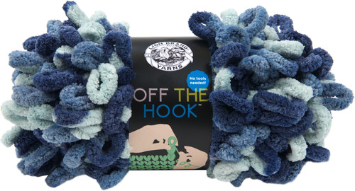 3 Pack - Lion Brand Off The Hook Yarn-Blue Sapphire - 516-208 - 023032035888