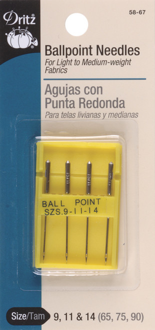 6 Pack - Dritz Ball Point Machine Needles-Sizes 9/65, 11/75 & 14/90 - 58-67 - 072879102642