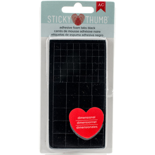 3 Pack - Sticky Thumb Dimensional Adhesive Foam 272/Pkg-Black Tabs, Assorted Sizes - ST340055 - 718813400558