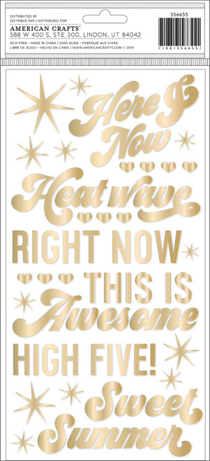 3 Pack - Dear Lizzy Here & Now Thickers Stickers 132/Pkg-Heat Wave Phrase & Icons/Puffy - DL356655