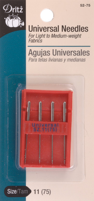 6 Pack - Dritz Universal Machine Needles 4/Pkg-Size 11/75 - 52 75 - 072879100815