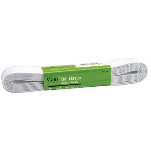 6 Pack - Dritz Knit Elastic 3/4"X3yd-White - 9517-W - 072879095173