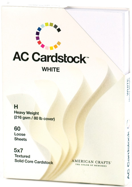 3 Pack - American Crafts Textured Cardstock Pack 5"X7" 60/Pkg-Solid White - 71289 - 718813712897