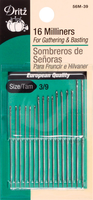 6 Pack - Dritz Milliners Hand Needles 16/Pkg-Size 3/9 - 56M - 072879100990