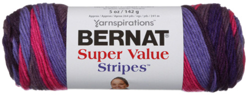 3 Pack - Bernat Super Value Stripes Yarn-Wildberry - 164173-73008 - 057355390935 3 Pack - Bernat Super Value Stripes Yarn-Wildberry - 164173-73008 - 057355390935
