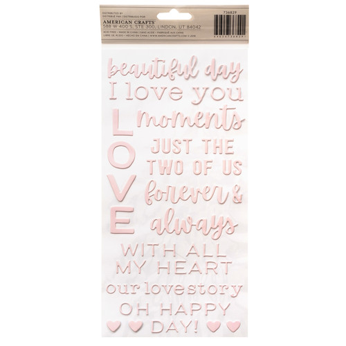 3 Pack - Pebbles Lovely Moments Thickers Stickers 156/Pkg-Phrase/Puffy - PB736829 3 Pack - Pebbles Lovely Moments Thickers Stickers 156/Pkg-Phrase/Puffy - PB736829