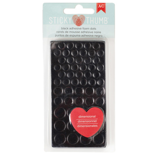 3 Pack - Sticky Thumb Dimensional Adhesive Foam 275/Pkg-Black Dots, Assorted Sizes - ST340054 - 718813400541