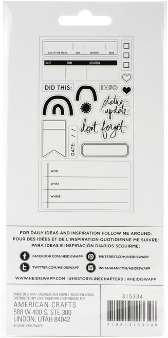 3 Pack - Heidi Swapp Storyline Chapters Clear Stamps 17/Pkg- - HS315334