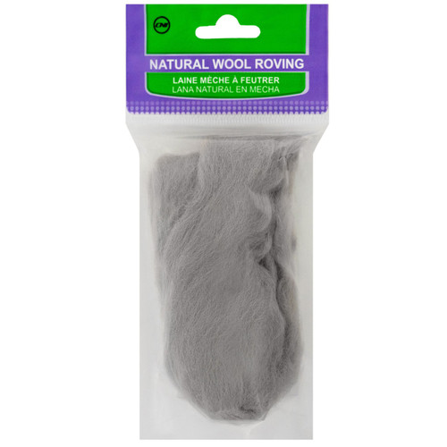 3 Pack - Clover Natural Wool Roving .3oz-Ash - 79R-33 - 051221507335