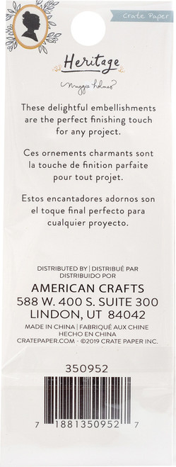 3 Pack - Maggie Holmes Heritage Charm Embellishments 6/Pkg-Epoxy & Metal - 350952