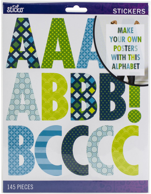 3 Pack - Sticko Alphabet Stickers 145/Pkg-Futura - Extra Large - Cool Pattern - 52-90200 - 015586972801 3 Pack - Sticko Alphabet Stickers 145/Pkg-Futura - Extra Large - Cool Pattern - 52-90200 - 015586972801