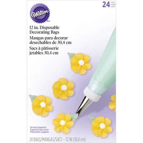 3 Pack - Wilton Disposable Decorating Bags 24/Pkg-12" - W1358 - 070896215581