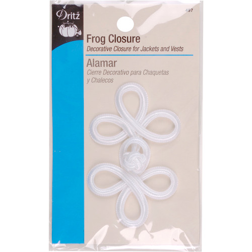 3 Pack - Dritz Frog Closure 3 Loop-White 3" - 497 - 072879262124