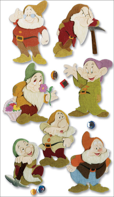 3 Pack - EK Disney Dimensional Stickers-7 Dwarves - DJBCM18 - 015586646399