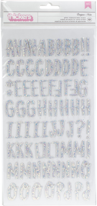 3 Pack - Dear Lizzy Stay Colorful Thickers Stickers 5.5"X11" 151/Pkg-Bonjour Alpha/Multi Glittered Chipboard - 346487 - 718813464871