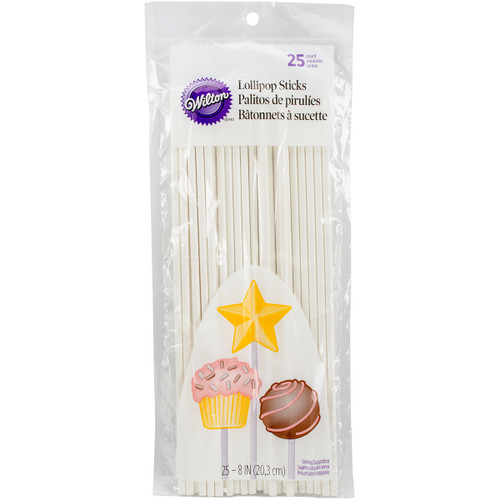 6 Pack - Wilton Lollipop Sticks 8" 25/Pkg- - W9320 - 070896293206