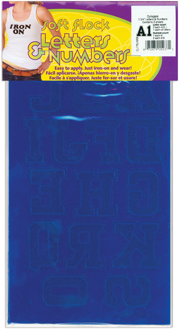 2 Pack - Dritz Iron-On Letters & Numbers Soft Flock-1.75" Collegiate-Royal Blue - CL175LN-RB - 072879152371
