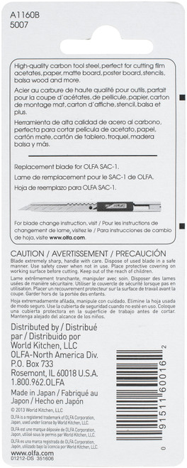 2 Pack - OLFA Snap-Off Art Knife Replacement Blades 10/Pkg-For 9150 - 5007 2 Pack - OLFA Snap-Off Art Knife Replacement Blades 10/Pkg-For 9150 - 5007