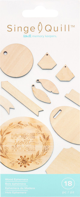 3 Pack - We R Memory Keepers Singe Quill Veneer Ephemera 18/Pkg-Assorted Shapes - WR661154 - 633356611547