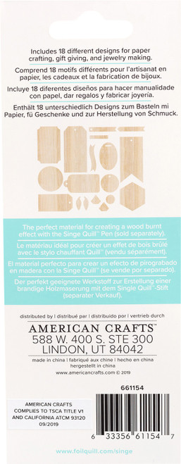 3 Pack - We R Singe Quill Veneer Ephemera 18/Pkg-Assorted Shapes - WR661154