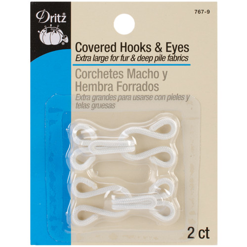 6 Pack - Dritz Covered Hooks & Eyes 2/Pkg-White - 767-9 - 072879279009