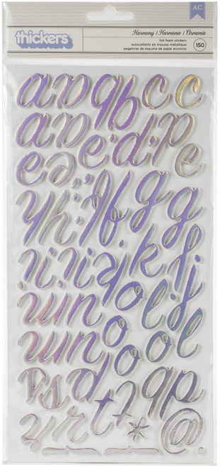 3 Pack - American Crafts Thickers Stickers 5.5"X11"-Harmony W/Iridescent Foil, 150/Pkg - 7310471 - 665573104717