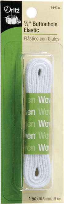 4 Pack - Dritz Buttonhole Woven Elastic 5/8"X1yd-White - 9347-W - 072879093476