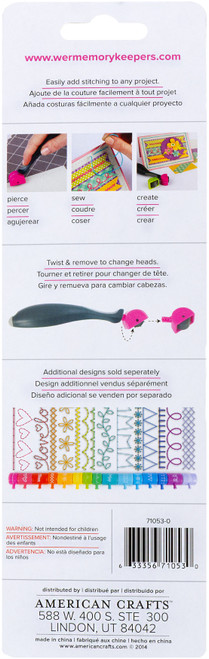 2 Pack - We R Sew Easy Stitch Piercer W/Needle-Straight Head - SEP