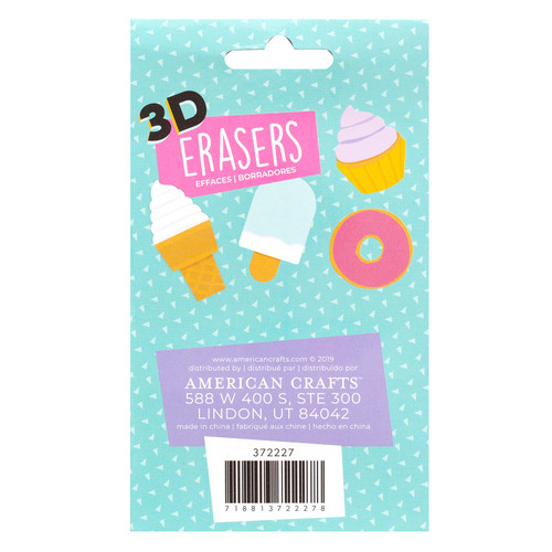 3 Pack - AC Office 3D Erasers 9/Pkg-Dessert - 372227