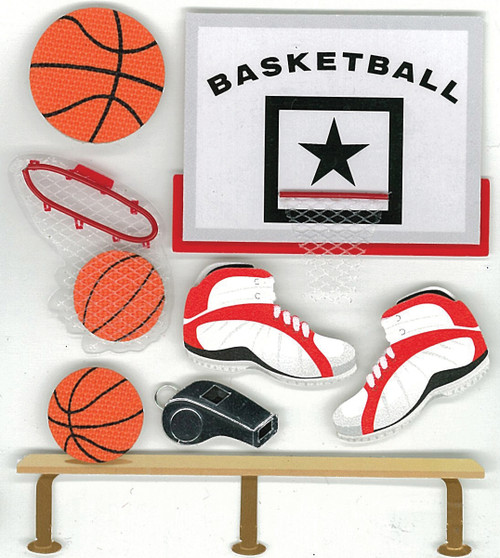 3 Pack - Jolee's Boutique Dimensional Stickers-Basketball - E5020242