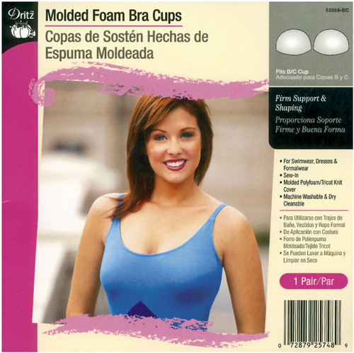 3 Pack - Dritz Molded Foam Bra Cups-Fits B/C Cup - 53069-BC - 072879257489