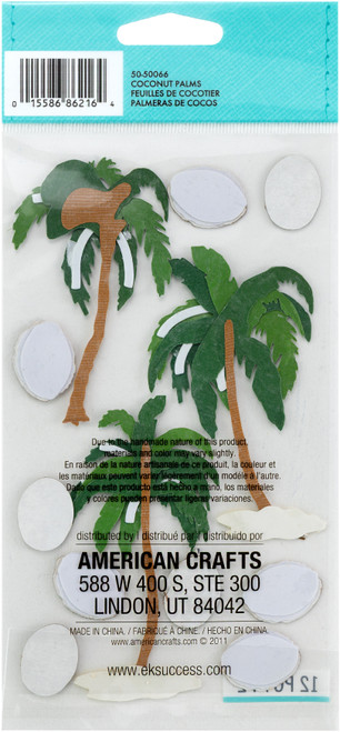 3 Pack - Jolee's Le Grande Dimensional Stickers-Coconut Palms - E5050066