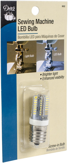 3 Pack - Dritz Sewing Machine LED Screw-In Light Bulb-Clear W/Screw-In Base - 952