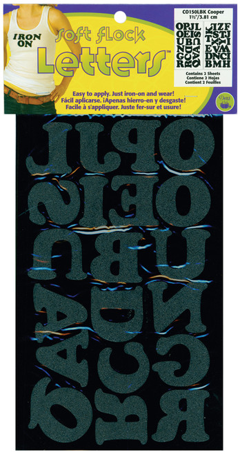 2 Pack - Dritz Iron-On Letters Soft Flock - 1.5" Cooper-Black - CO150-LBK