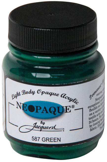 3 Pack - Jacquard Neopaque Acrylic Paint 2.25oz-Green - NEOPAQUE-587 - 743772158707