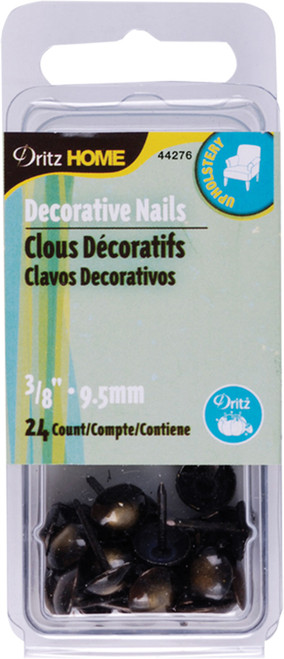 6 Pack - Dritz Home Upholstery Decorative Nails 5/8" 18/Pkg-Gold & Black Round - 44276 - 072879442762