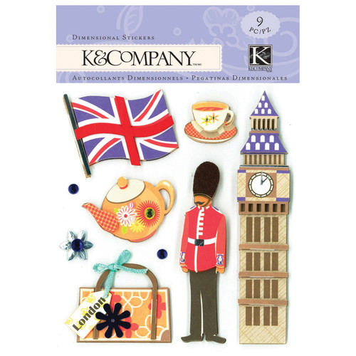 3 Pack - K&Company Dimensional Stickers-Sites Of London - K578029 - 643077578029
