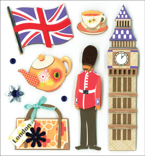 3 Pack - K&Company Dimensional Stickers-Sites Of London - K578029
