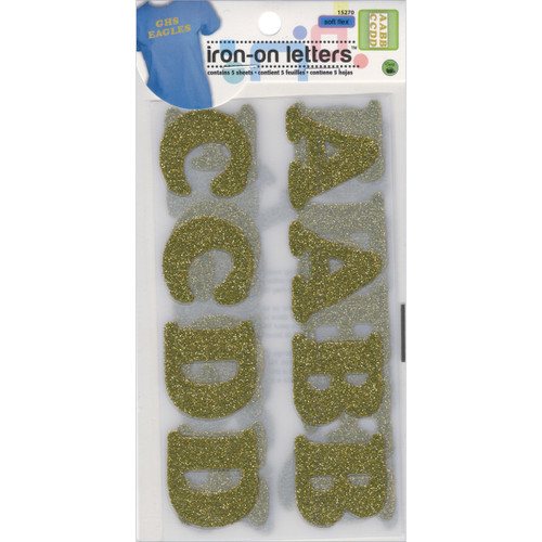 3 Pack - Dritz Iron-On Letters Soft Flex - 1.25" Cooper-Gold Metallic - SF152-70 - 072879154047