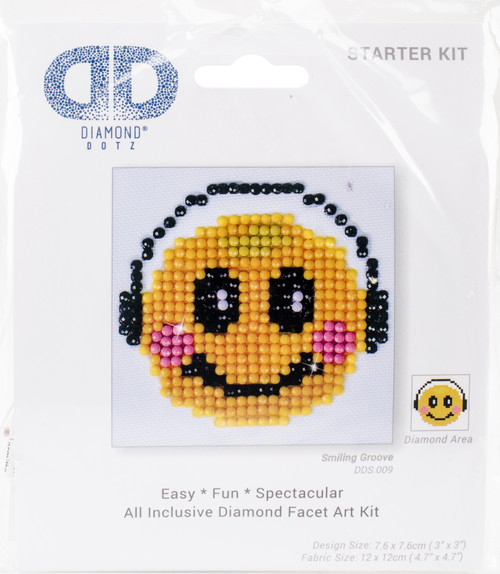 2 Pack - Diamond Dotz Starter Diamond Art Kit 3"X3"-Smiling Groove - DDS009 - 4897073241944