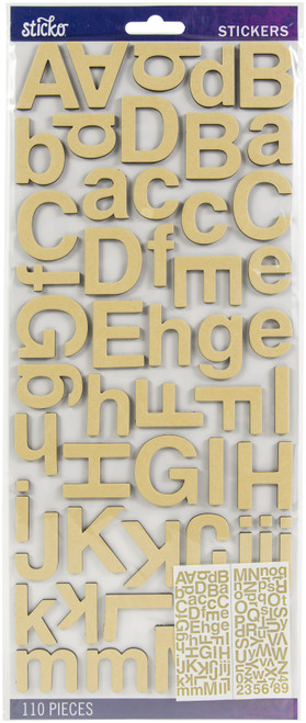 3 Pack - Sticko Alphabet Stickers 110/Pkg-Kraft - 52-90042 - 015586814385