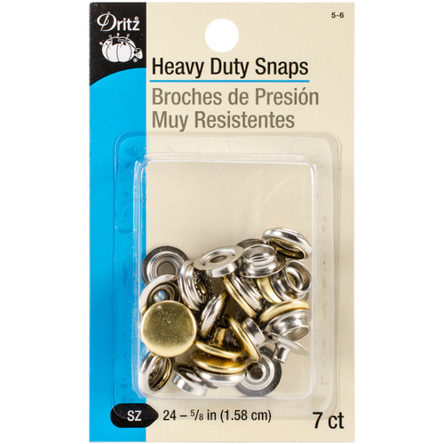 3 Pack - Dritz Heavy-Duty Snaps 5/8" 7/Pkg-Gilt - 5-6 - 072879100082