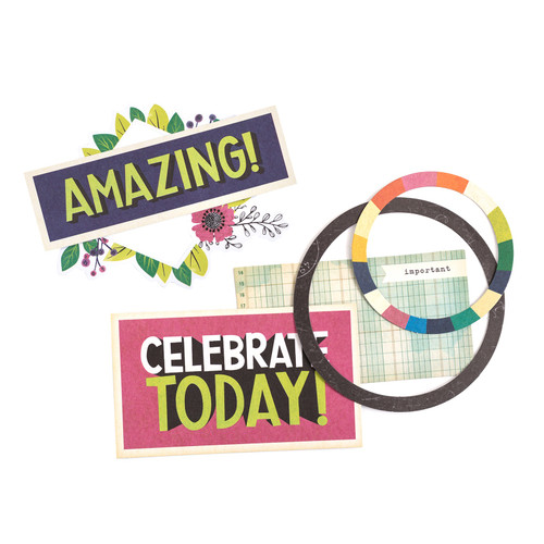3 Pack - Vicki Boutin Color Kaleidoscope Ephemera Die-Cuts 50/Pkg-Cardstock Frames & Journaling - 351171