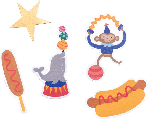 3 Pack - Pebbles Big Top Dreams Ephemera Cardstock Die-Cuts 40/Pkg-Icons W/Gold Foil Accents - 734116 3 Pack - Pebbles Big Top Dreams Ephemera Cardstock Die-Cuts 40/Pkg-Icons W/Gold Foil Accents - 734116