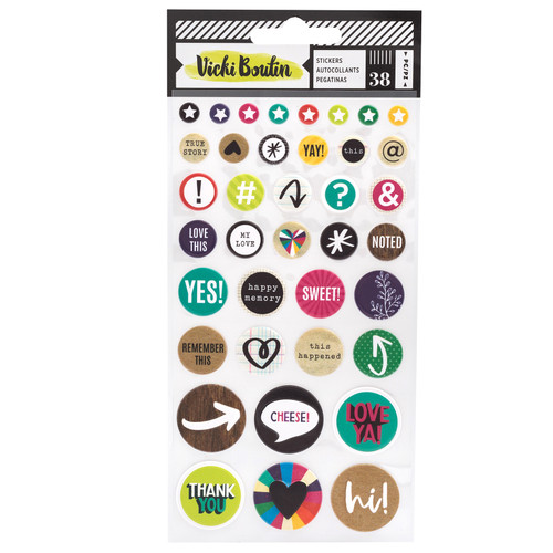 3 Pack - Vicki Boutin Color Kaleidoscope Puffy Stickers-Icon & Phrase - 348205 - 718813482059