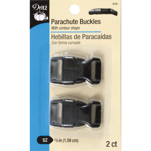 3 Pack - Dritz Parachute Buckle For 5/8" Strap 2/Pkg-Black - 510 - 072879282184