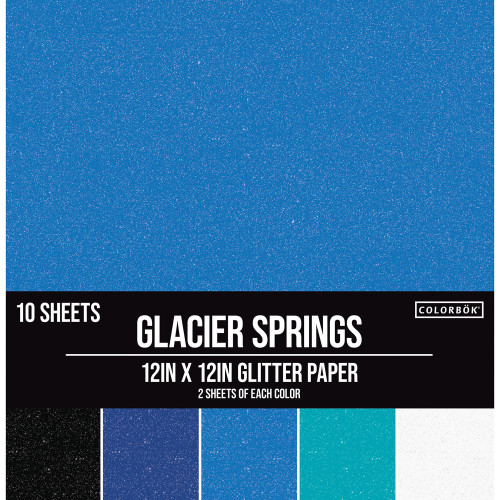 3 Pack - Colorbok Specialty Paper 12"X12" 10/Pkg-Glitter Glacier - 68262 - 765468682624